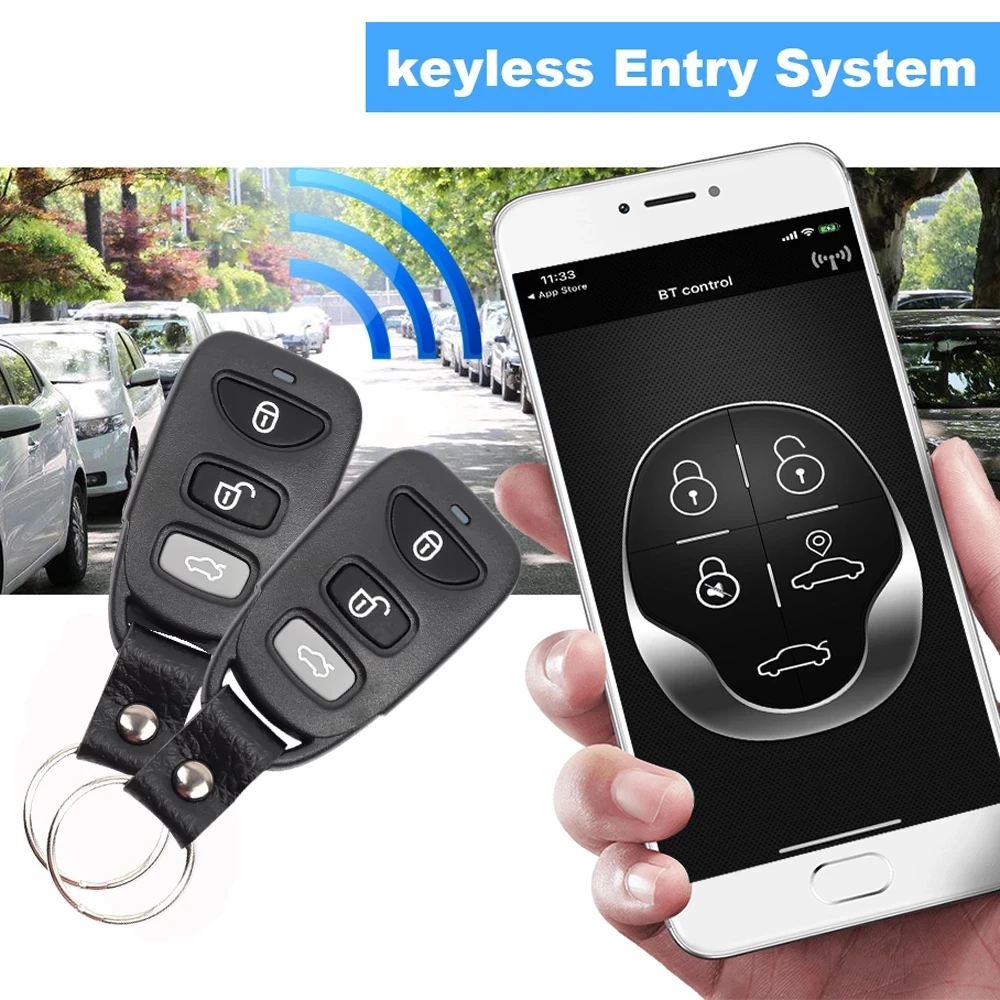 Car Universal Auto Alarm Systems Car Remote Central Kit Remote Central Door Lock Keyless System Central Locking 12V Bluetooth