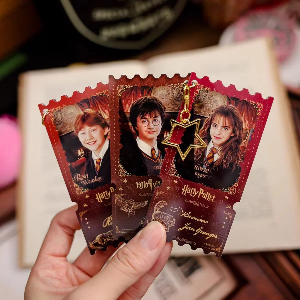 Porte-clés authentique en forme de billet Harry Potter, personnages d'Hogwarts Harry, Snape, Hermione, Ron, pour sac à dos, décoration de sac à main, cadeau pour femme