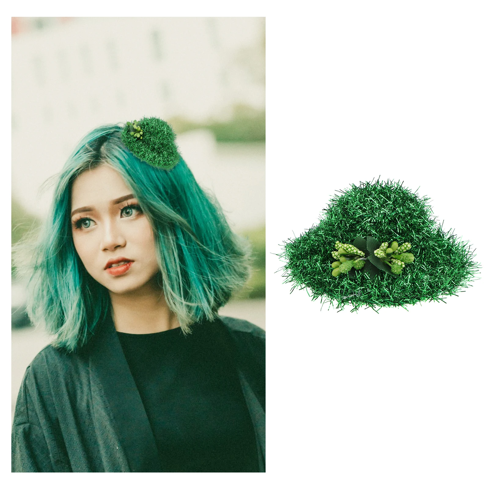 

1pc St. Patrick'S Hat Green Hat Styled Hairpin Party Costume Supply Saint Patrick'S Day Headwear Festival Ornament Accessory