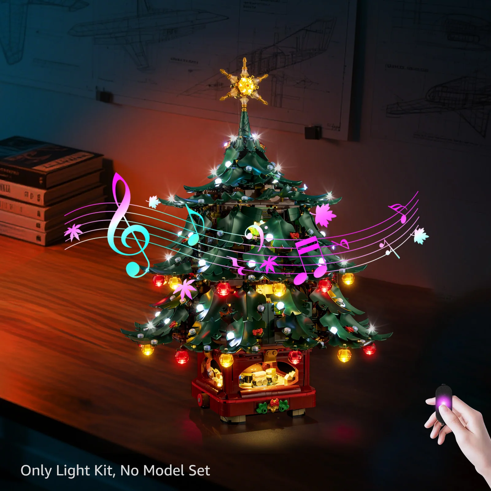 Kyglaring LED Light Kit Suitable for Lego Family Christmas Tree 41843 Decorative Lamp Not Lego Building Blocks