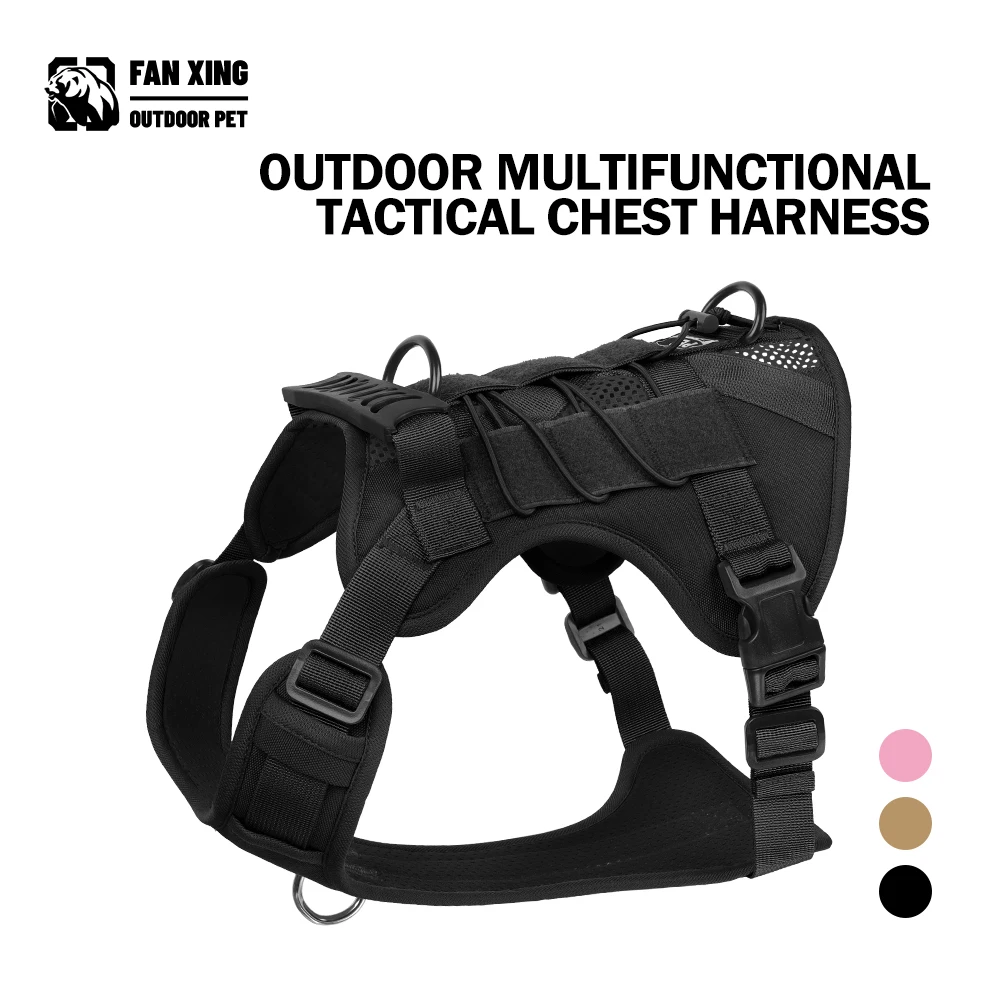 F5535 Breathable Vest-Style Tactical Dog Harness & Leash, No-Pull Design