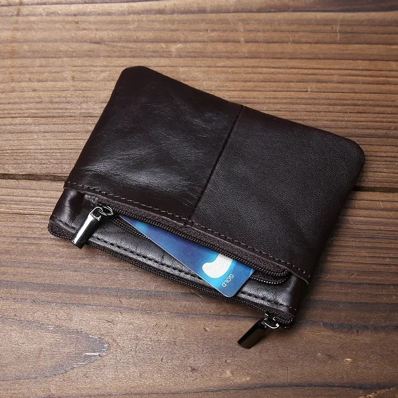 Damen Herren Münzbörse Kleine Tasche Kartenetui Wechseltaschen Reißverschluss-Geldbeutel Business-Stil Geldbörsen Leder Schlüsselhalter Carteira – Detail 6