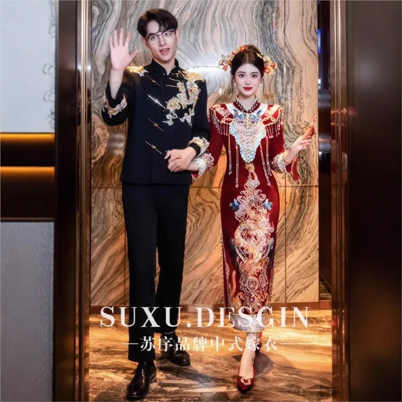 New Chinese-style banquet dress toasting cheongsam fashionable clothing