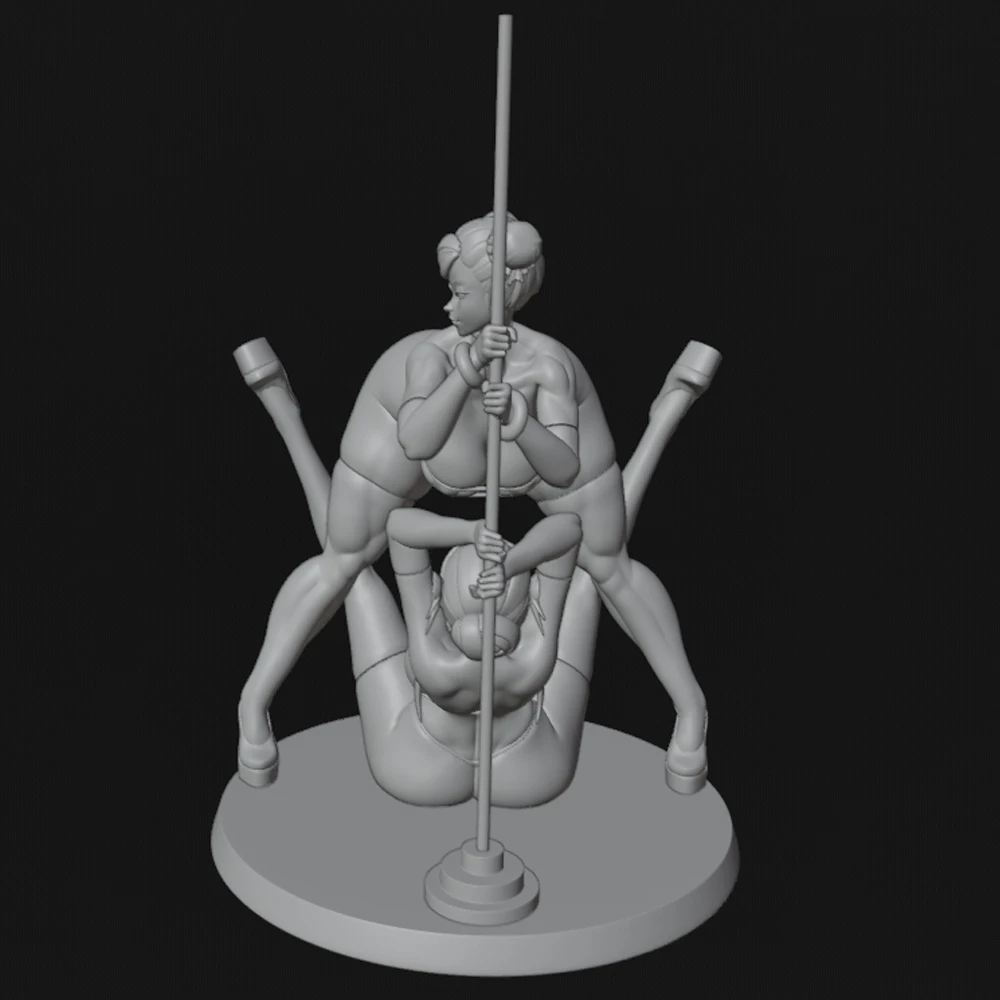 1/16 12Cm Meisje Pole Dance Grijs Hars Beeldje Speelgoed Ongeverfd GK Pop Ongemonteerd 3D Print Assembly Miniatuur Reductie Standbeeld Speelgoed