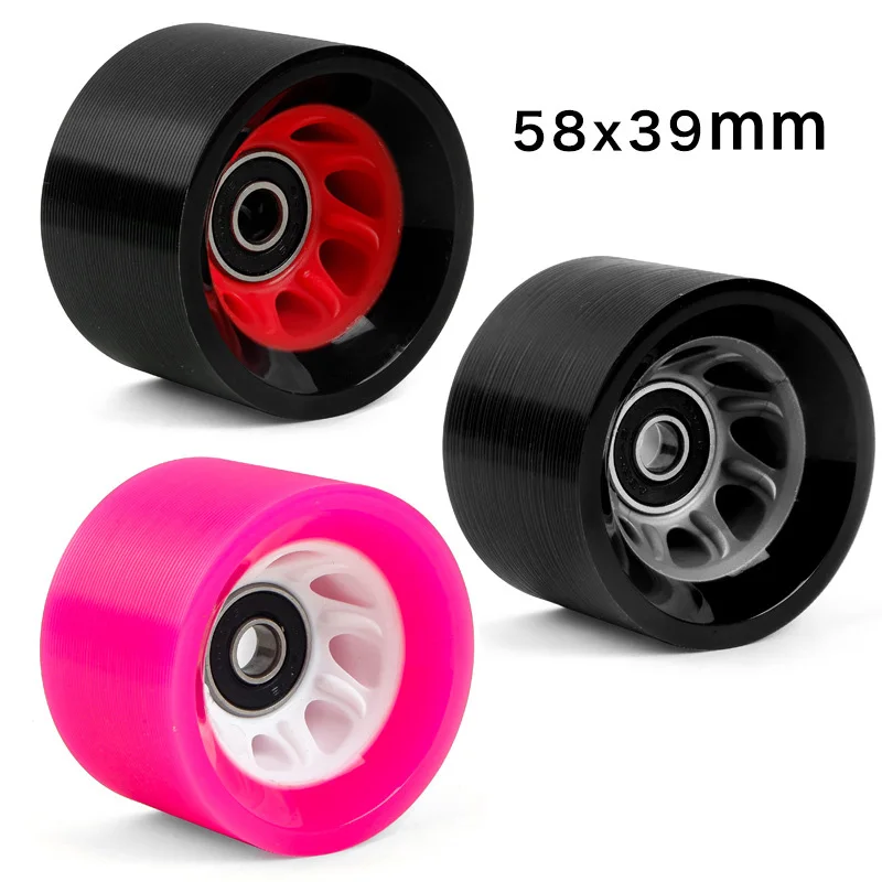 8 PCS 95A 39*58mm Roller Skating Wheels High Speed PU Quad Skates Wheels with Bearings Spacer for Fitness Urban Indoor Skating