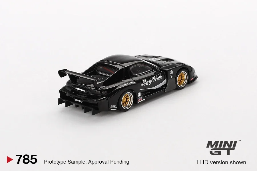 MINIGT 1:64 RX-7 LB-Super Silhouette Liberty Walk Schwarzes Modellauto