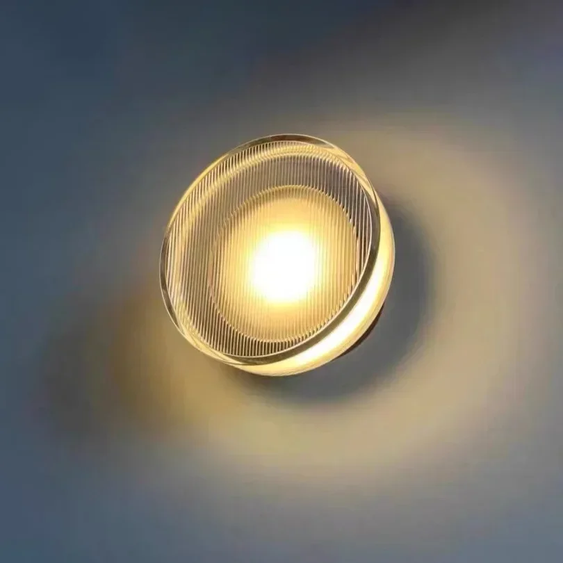 Nordic Acrylic LED Wall Light Smokey Grey Amber Hotel Corridor Bedside Sconce Fixture Background Wall Modern Decor Lighting