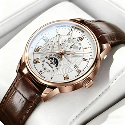 Luxury Men's Sport Watch 2026 Fashion Top Waterproof Luminous Leather Date Quartz Wristwatch Man's Clock