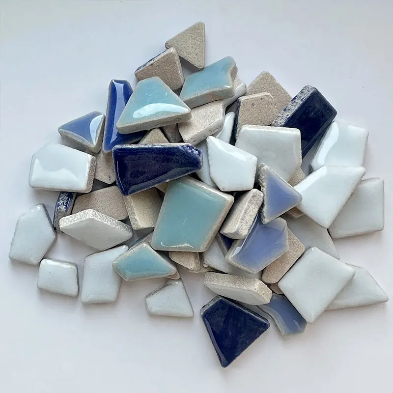 

DIY 100g irregular Porcelain Mosaic Tiles Craft Ceramic Mosaic Making Materials hobby pieces bulk Taobao 17