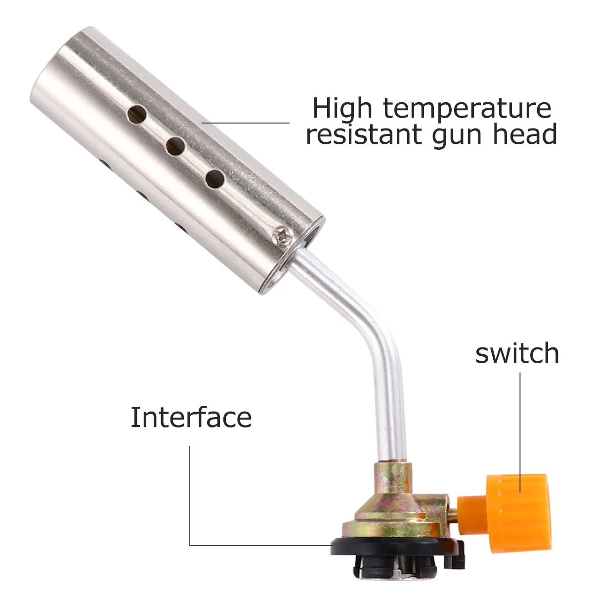 

Butane Burner Gas Torch 360° Adjustable Flame Windproof Portable Camping Bbq Tool For Soldering Welding Brazing Heat