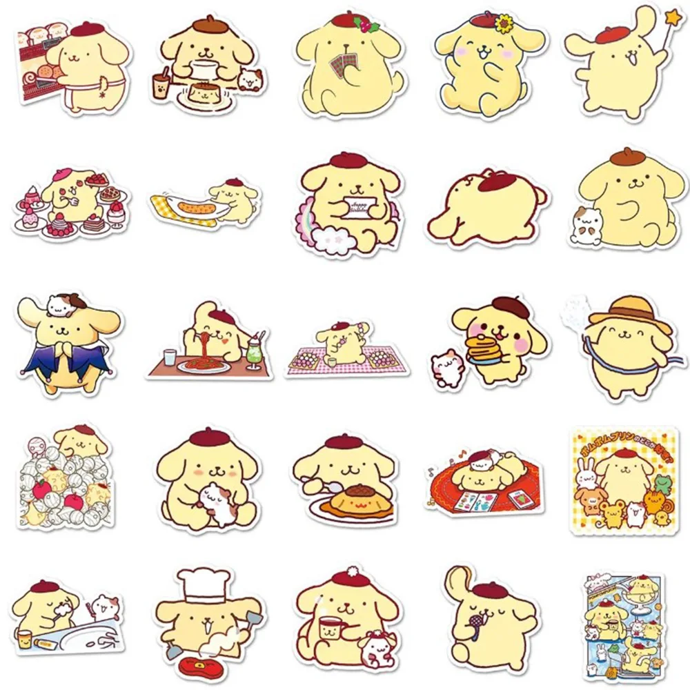 10/30/50PCS Sanrio Pompompurin Cute Cartoon Sticker DIY Phone Laptop Luggage Skateboard Graffiti Decals Fun for Kid Gift