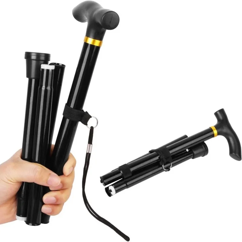

Multifunction Walking Stick Trekking Poles Telescopic Fold Crutches Hiking Stick Crutch Elderly Metal Stick Walking Cane Outdoor