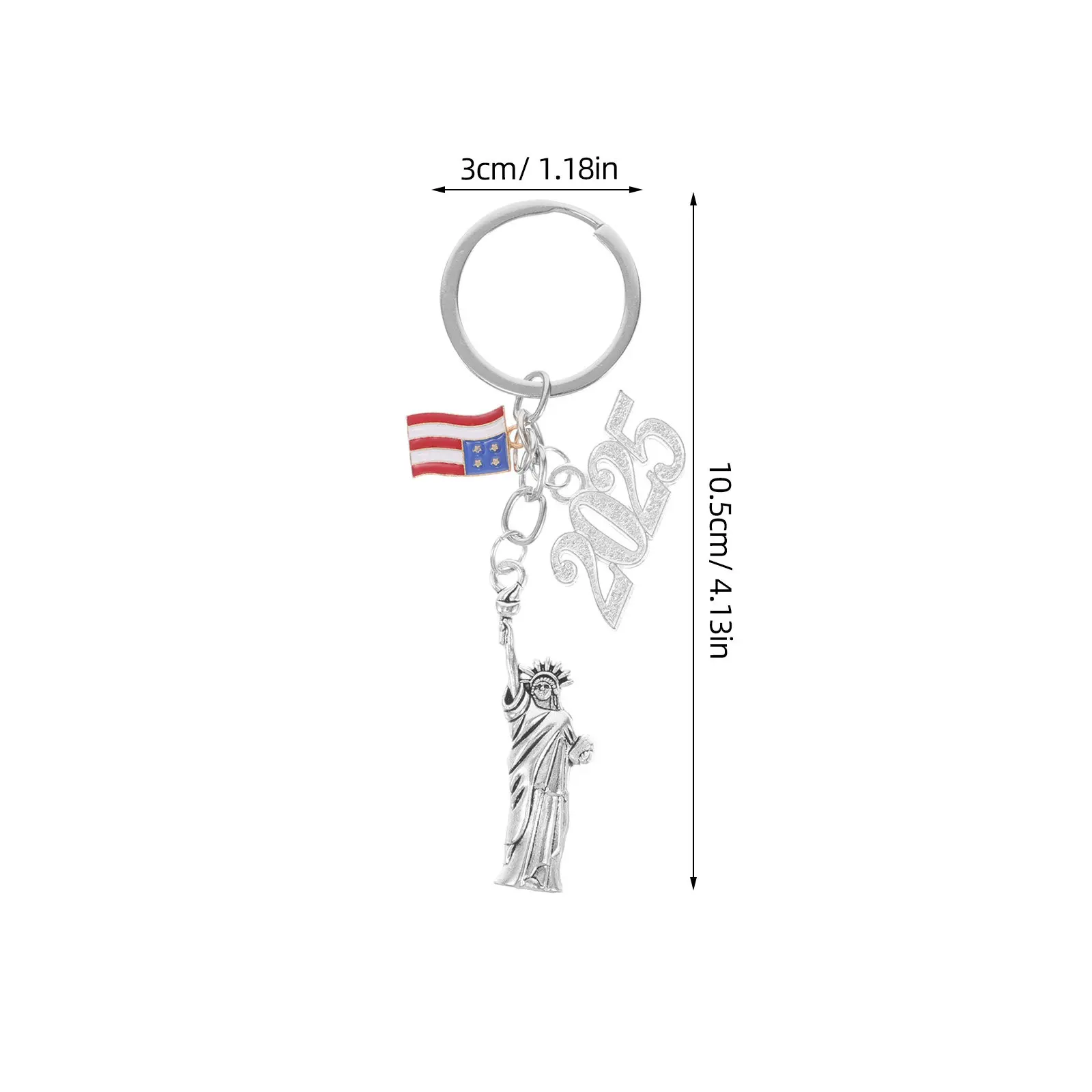 Statue of Liberty Keychain – Metal Pendant Charm for Car Keys, Travel Souvenir & USA Flag Decoration