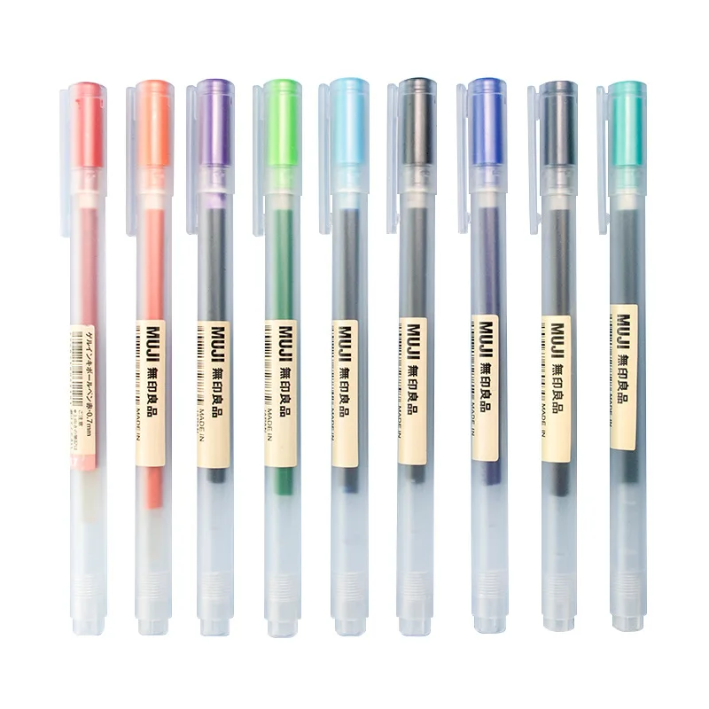 Creative10 Pcs/Set Gel Pen 0.5mm Colour Ink Marker Pens Writing Stationery Japanese MUJIs Pen Style School Office Supplies Gift