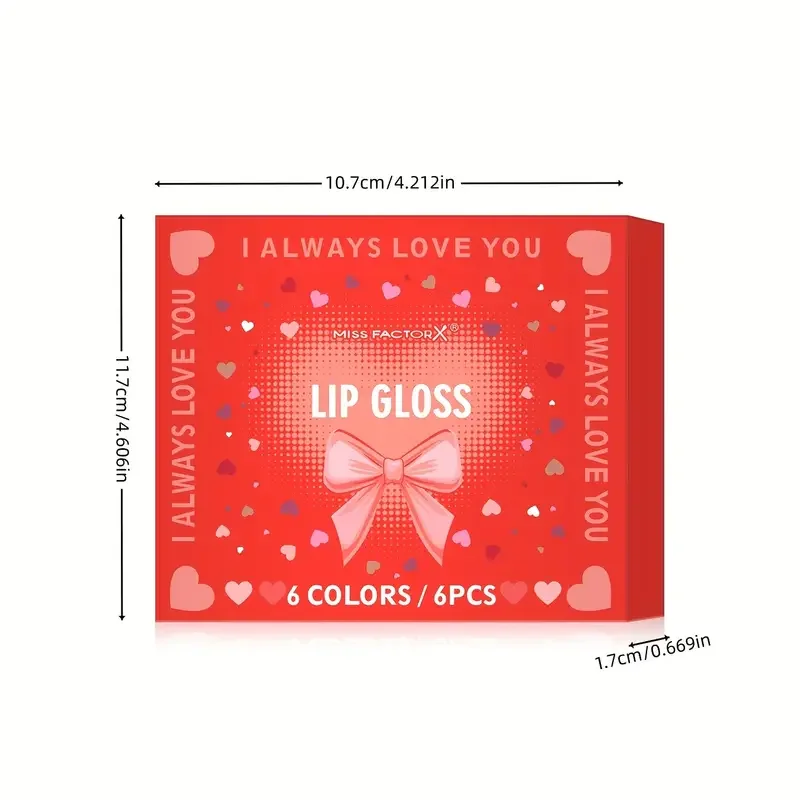 مجموعة هدايا ملمع شفاه مكونة من 6 قطع، جل بلسم شفاه ملون، لون شفاه لامع مرطب يدوم طويلاً، هدية مثالية لعيد الحب للنساء #6