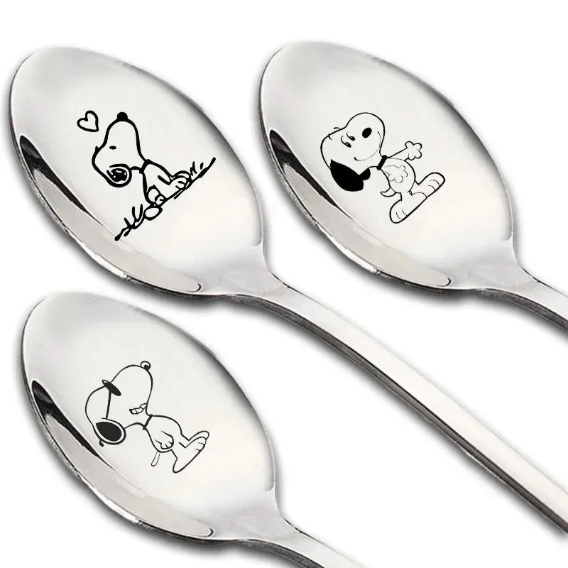 

Snoopy Stainless Steel Spoon Kitchen Accessories Children's Tableware Cartoon Anime Graphic Print Spoons Birthday Party Gifts