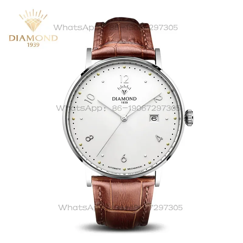 Timekeeping Watch Store Shanghai Diamond Watch Men's Automatic Mechanical Simple Waterproof Fashion Ultra-thin Retro Men's Watch