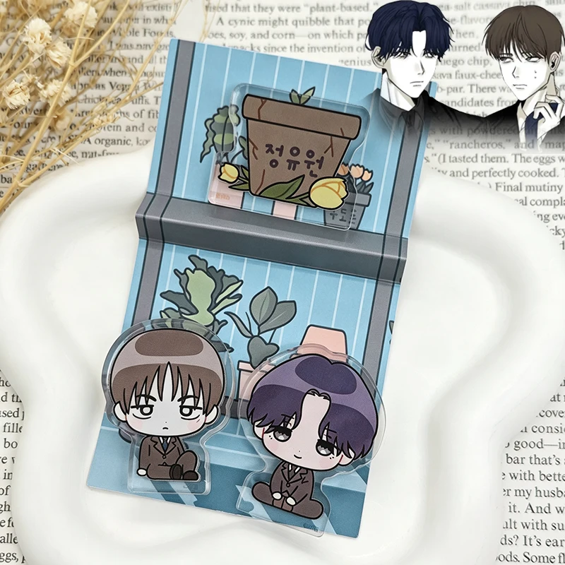 Anime Manhwa Unchanged Man Jeong Yu‑won Gu Do‑hun Cosplay Standing Plate Card Acrylic Brick Figure Stand Desktop Ornament Prop