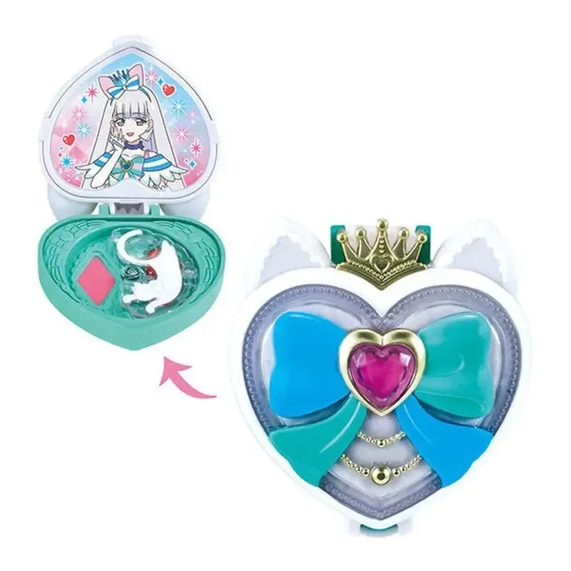 Original Bandai Futari Wa Pretty Cure Mini Cat Trans Former P3 Hair Clip And Headband Capsule Toys Collection Model Kids Gifts