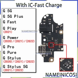 Usb Dock Charger for Motorola Moto Connector Ports G Stylus  5G Plus Fast Play Power 2020 2021 2022 Charging Board Module Flex