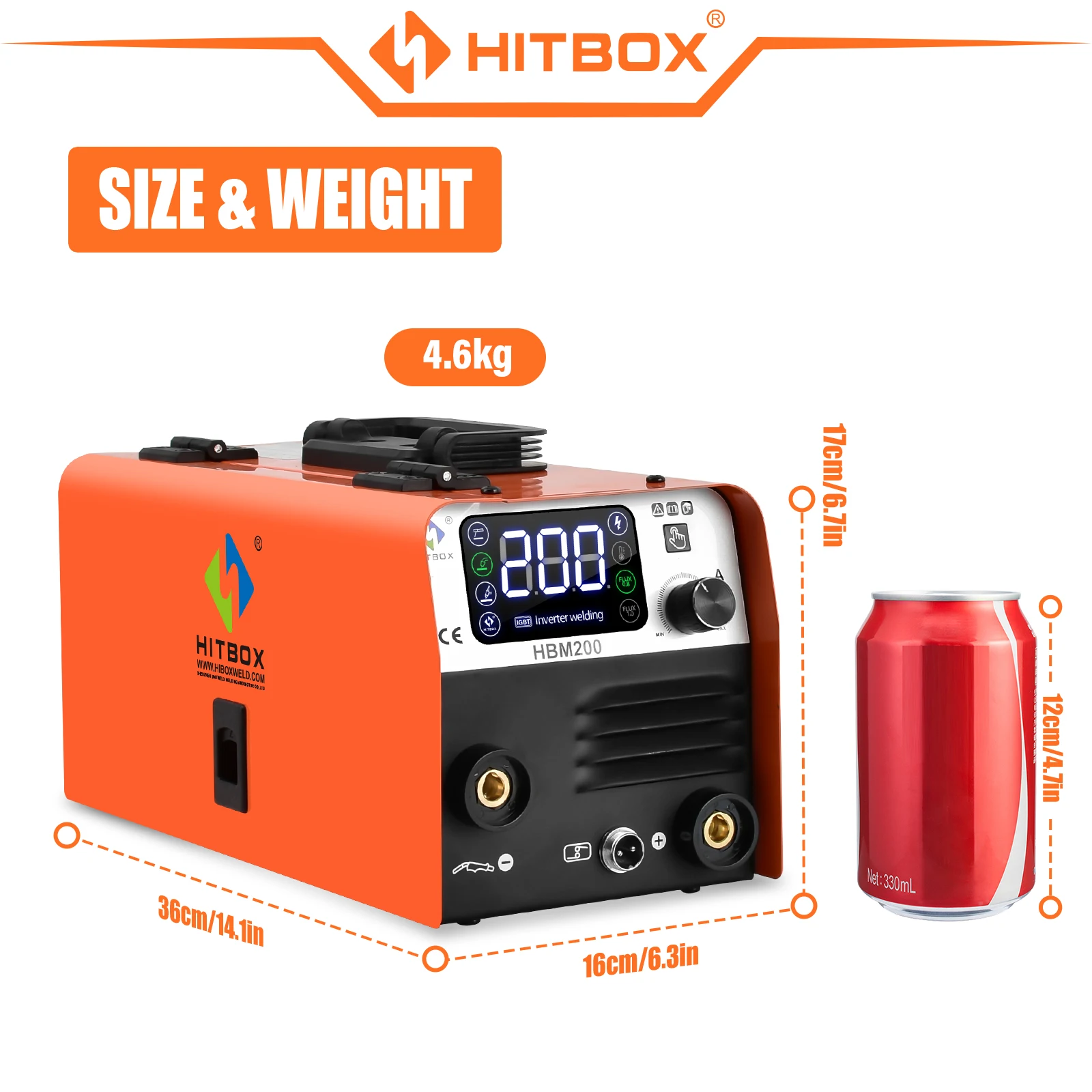 HITBOX 3 in1 HBM200 With Helmet MIG Semi-automatic Welding Machine without Gas Inverter MMA Arc MIG TIG Welder