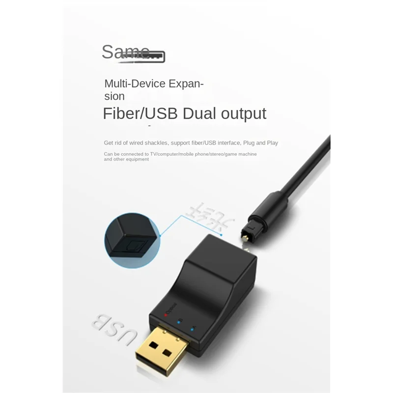 Adapter bezprzewodowy AA60-Multi-Point Dual Stream Low Latency USB Optical Bluetooth Audio Transmitter Stereo do TV PC PS4/3