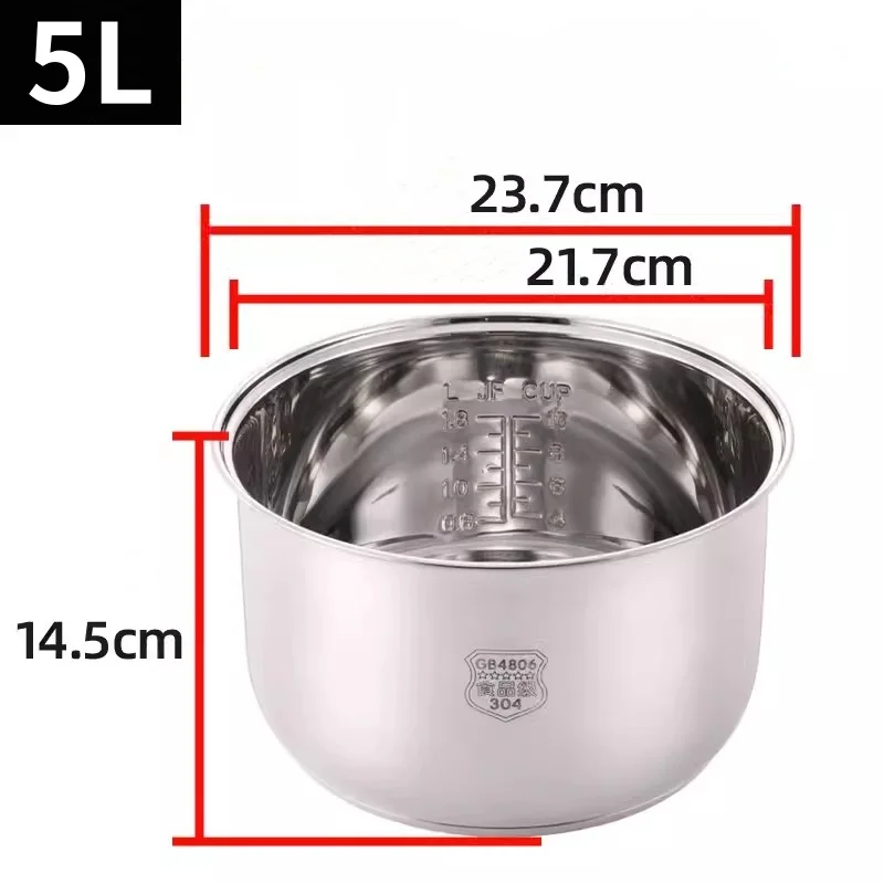 

304 stainless steel thickened Rice cooker inner bowl 5L for Redmond rmc-m224s RMC-M90 multicooker like a native