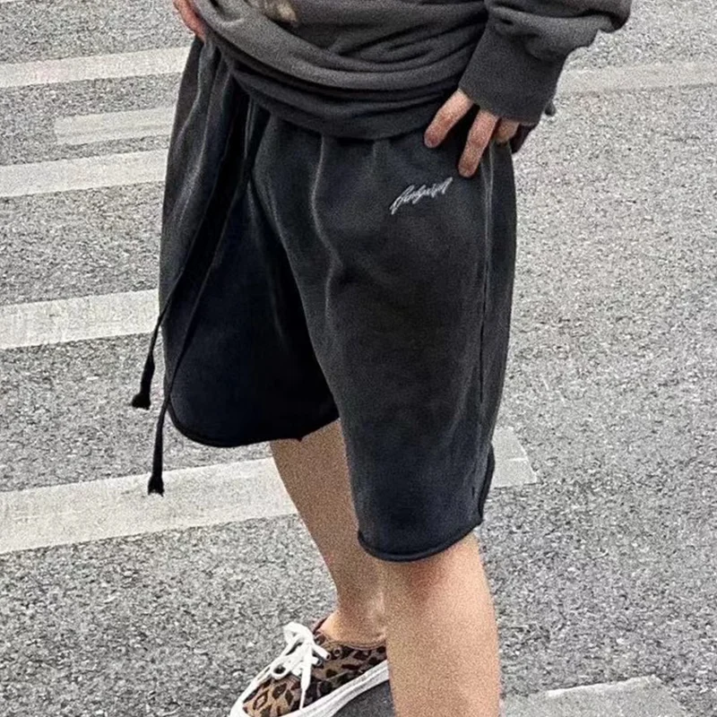 

Мужская свободная посадка с вышитым логотипом Askurryself, повседневная спортивная одежда Street Sle, модная брендовая молодежная летняя одежда