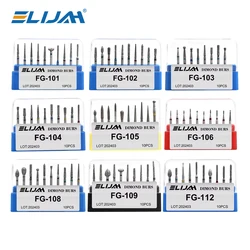 10Pcs/Box Dental Diamond Burs Strawberries Drills For High Speed Handpiece Denspay Dentist Burs FG Series Dia.1.6mm Dental Tool