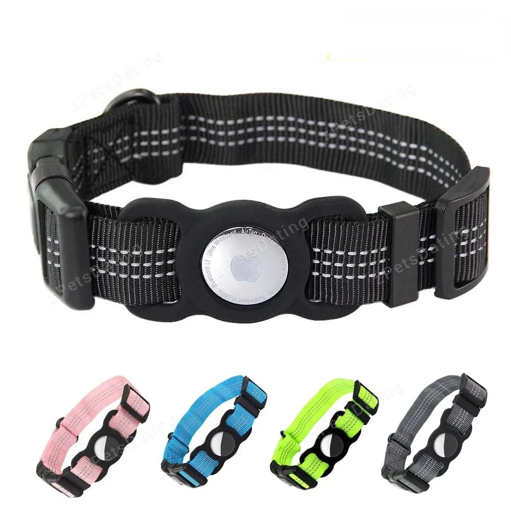 Dog Collar Adjustable For Apple Airtag Silicone Case Designer Collar For Small Medium Large Dog Pet GPS Accessories Dog