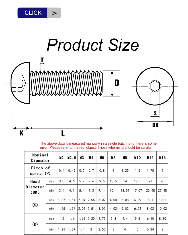 5–150 Stück A2-Inbusschrauben, rund, Edelstahl 304, ISO7380, DIN912, Innensechskantschrauben, M2, M2,5, M3, M4, M5, M6, M8, L = 4–55 mm – Detail 8