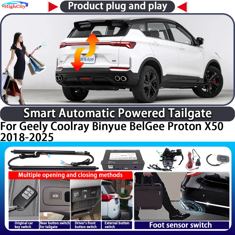 

For Geely Coolray Binyue BelGee Proton X50 2018-2025 Smart Automatic Powered Tailgate Key Lift Close Kit Electric Power Tailgate