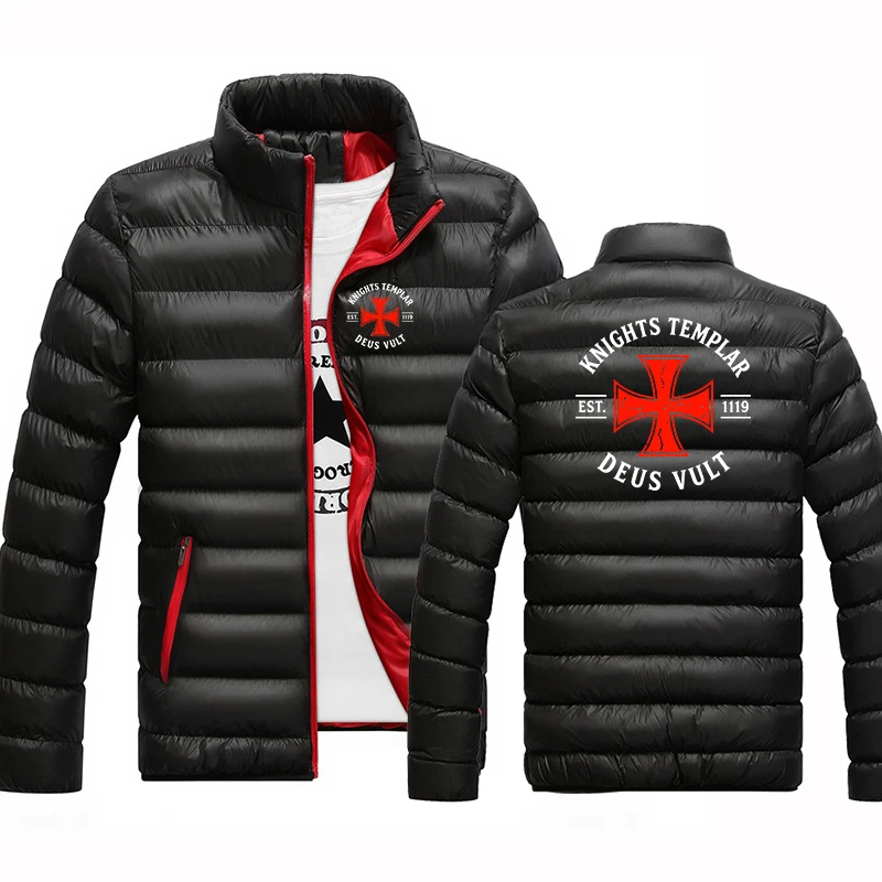 Knight Templar Cross Crusade 1119 2026 Men's Autumn Cotton Thermal Hoodie Jacket Multi Functional Casual Outdoor Sport Coat