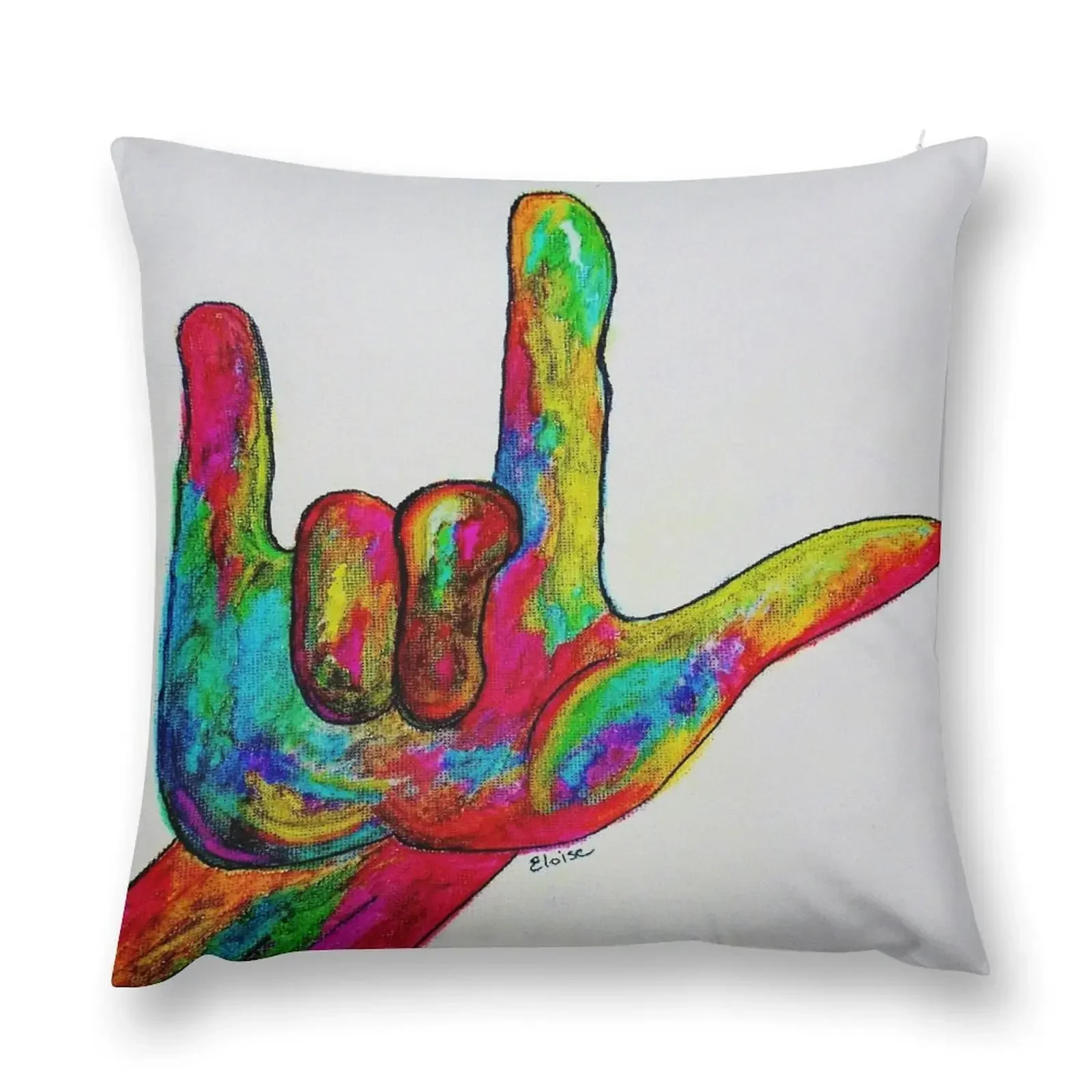 

I LOVE YOU - American Sign Language Throw Pillow Sofa Cushions Covers Decorative Cover For Living Room pillow