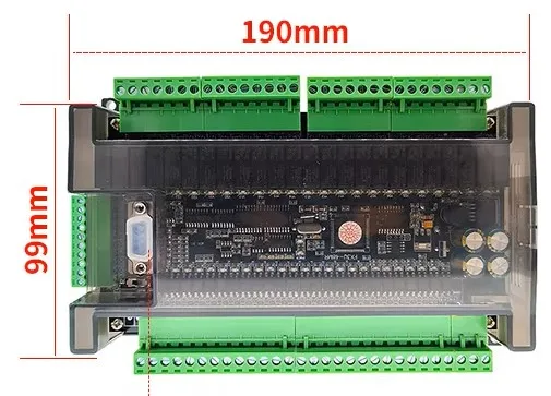 Imagem -04 - Entradas 24 Saídas com Rs232 Rs485 38400bps Relé Transistor Plc Controlador Lógico Programável 6ad 2da Fx3u 48mr 48mt 24