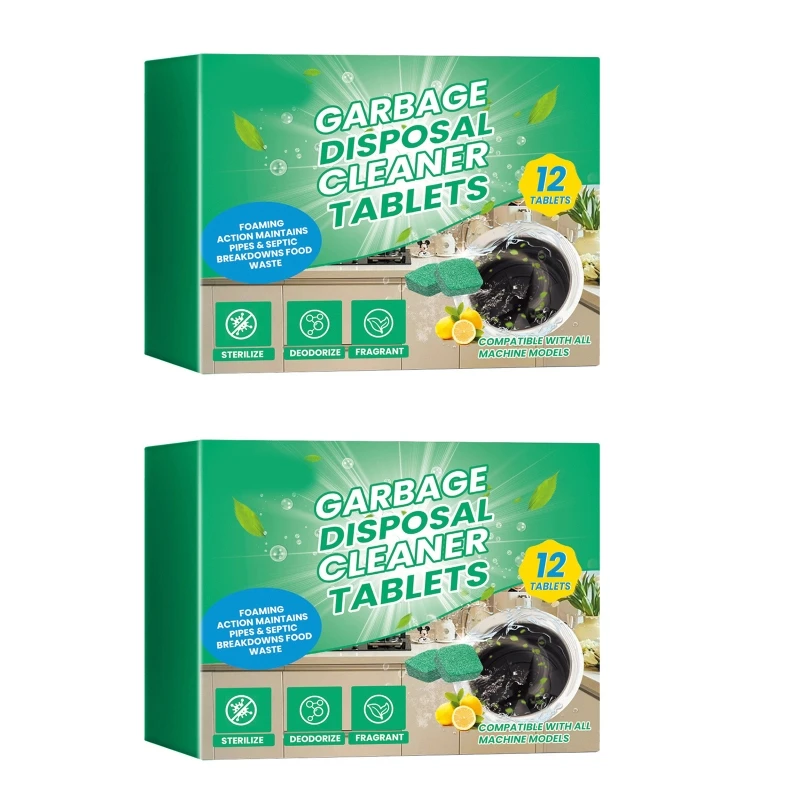 N0HB Effective Cleaning Sheets Garbage Disposal Cleaner Tablets Trash Waste Disposal