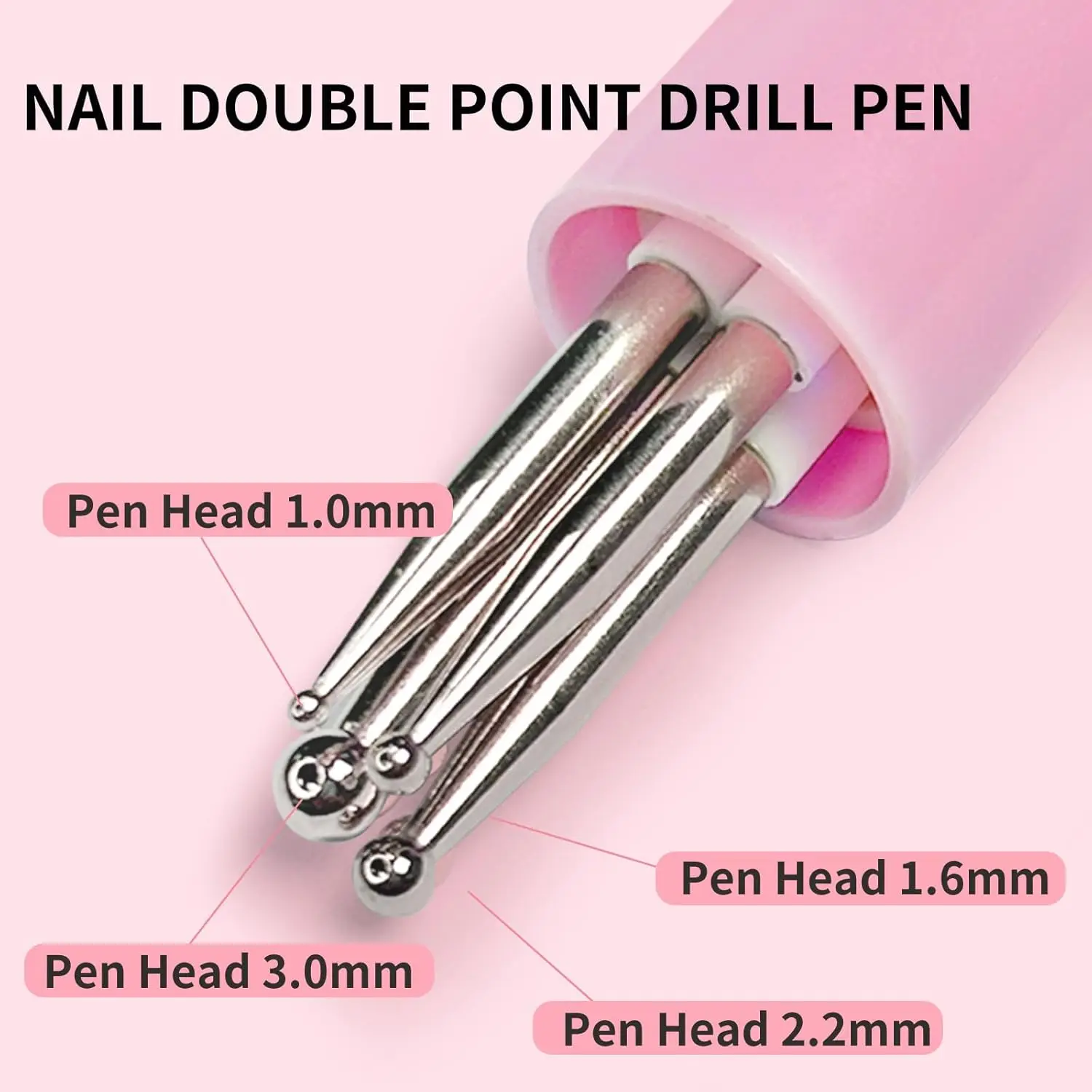 4 in 1 rosa tipo pressa per nail art che punteggia penna a sfera girevole punta da trapano strumenti per manicure per la decorazione di design del gel per smalto