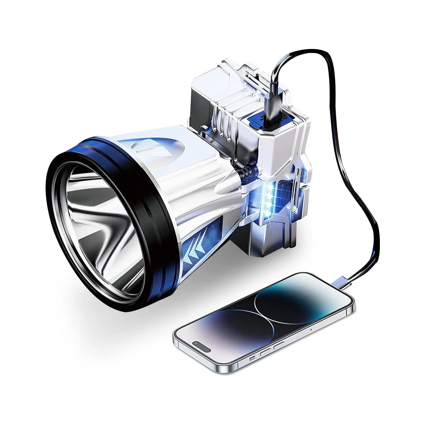 LED flashlight with 3 lighting modes Model D0100HP3H3G Suitable for fishing, camping, hiking, and running