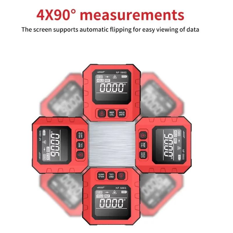 أداة قياس الزاوية الامتزاز المغناطيسي NF-566S ليزر مزدوج الجوانب عالي الدقة شاشة ديجيتال الميل