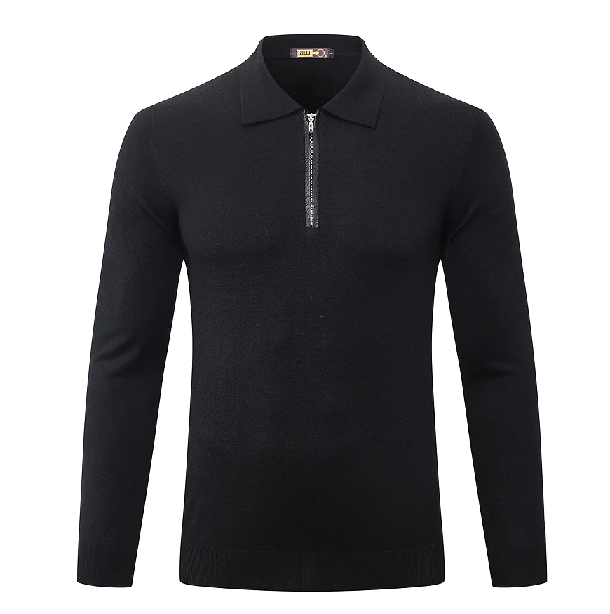 SIJITONGDA2026 Men's Autumn/Winter New Collection Fine Crafted Cotton Fabric Half Zipper Collar Long Sleeve Shirt, Size M-5xl