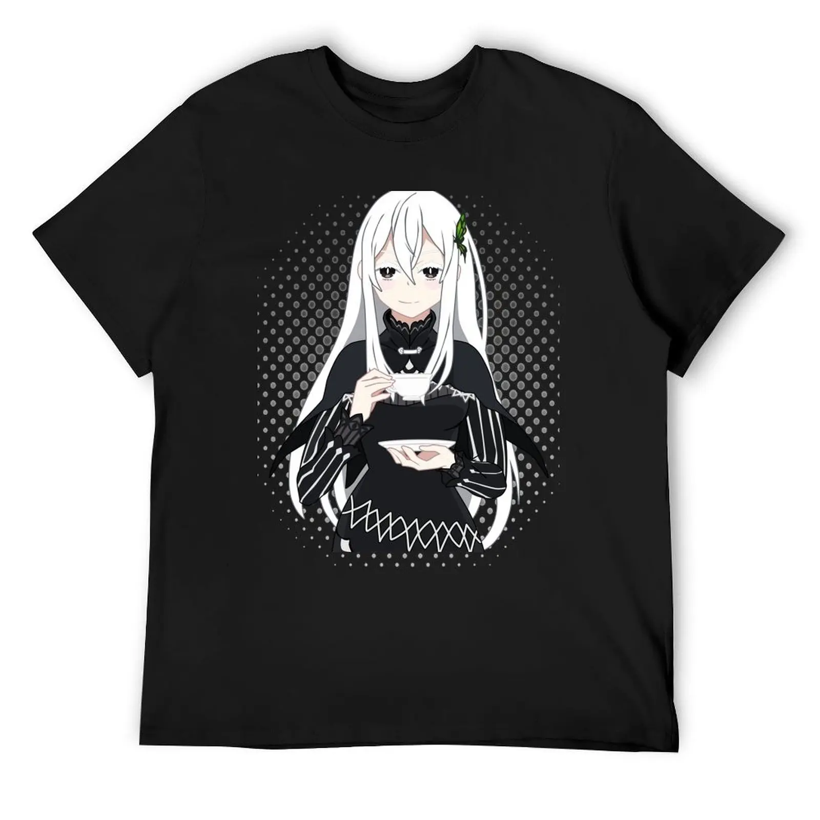 

Re:Zero  Echidna the Witch of Greed Anime Manga Otaku Gift With Black and White Dots T-Shirt Luxury man clothes for men
