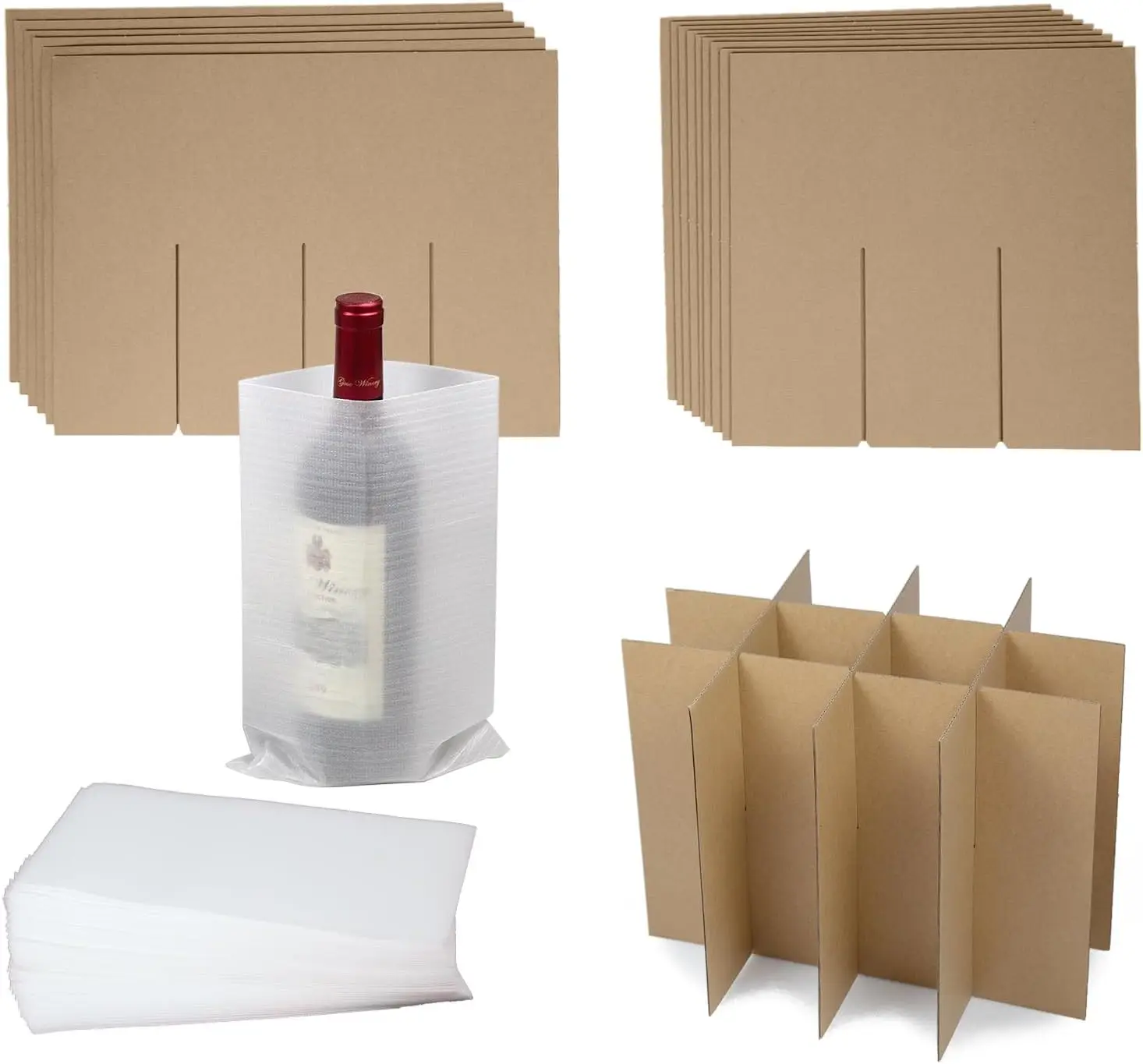 

3 Sets Glass Divider Kits for Moving Boxes, 36 Foam Pouches, Fits 16x12x12 Inch Box, Packing Supplies