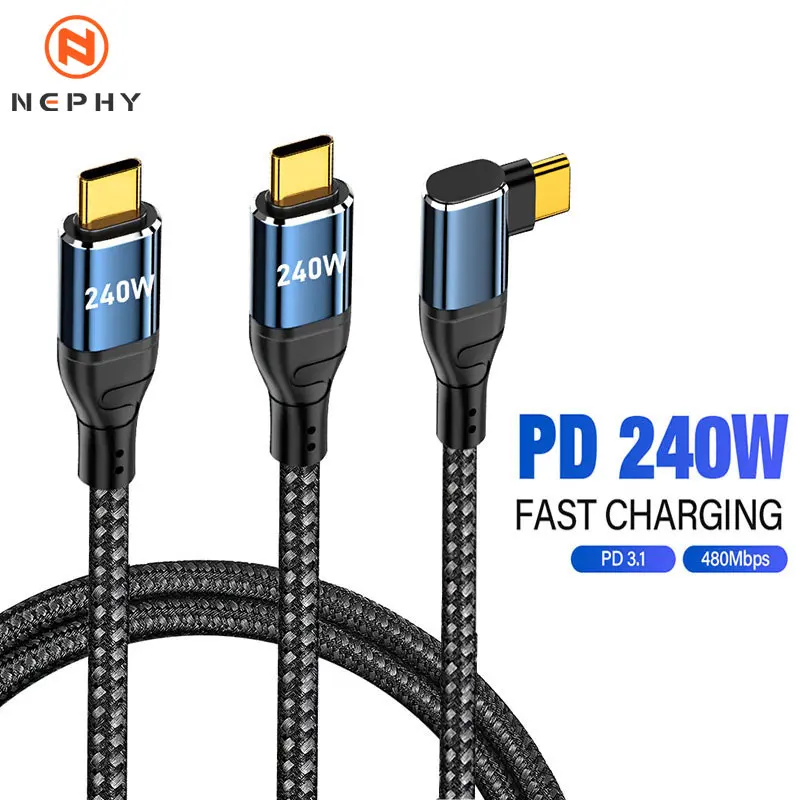 PD3.1 USB Type C to C 240W Fast Charging Wire Cable for iPhone 15 Plus Pro Max PS5 Switch Samsung MacBook 5A Fast Charging Cable