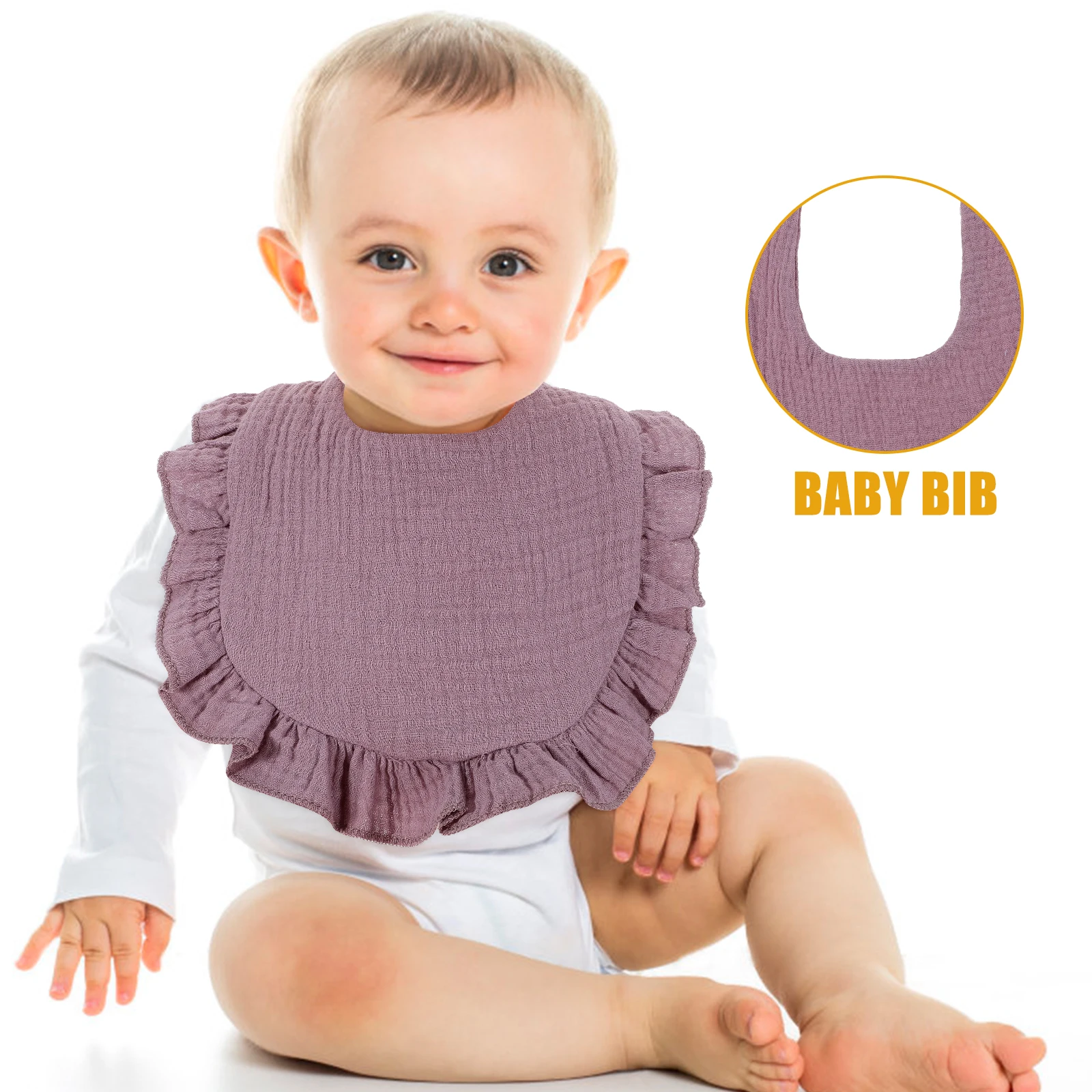 

3 pcs Cotton Bibs Soft Drool Bibs For Infant Toddler Drooling Teething Feeding Eating Lightweight Portable Multipurpose