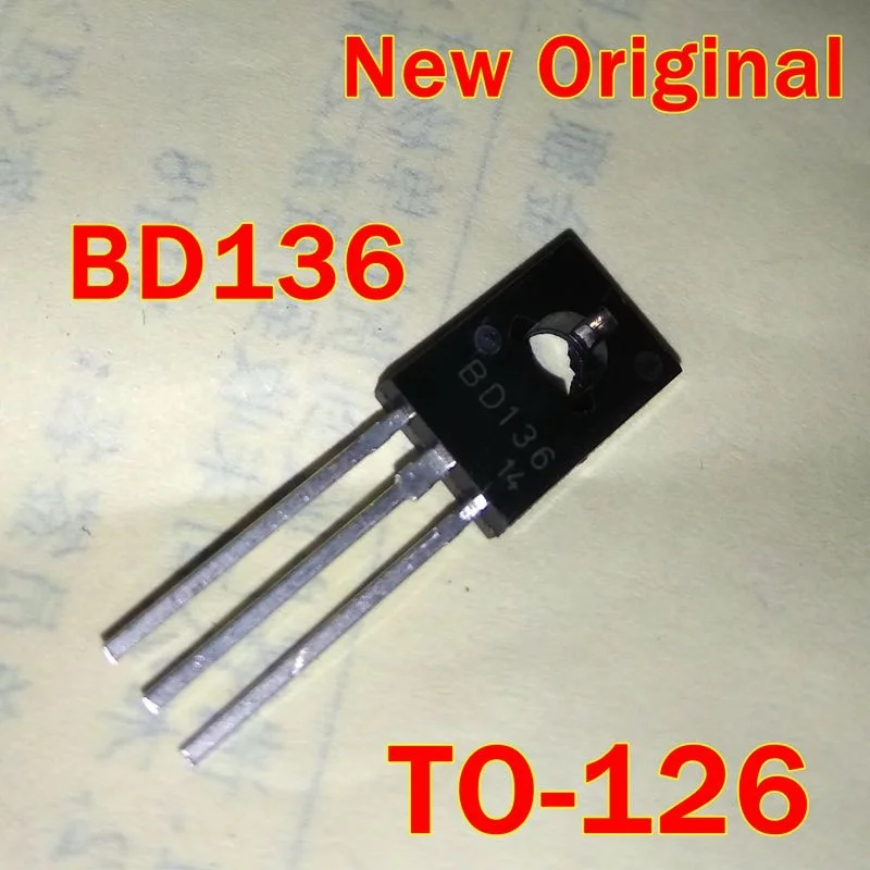 5Pcs to 300Pcs Bd136 To-126 New Original Pnp Power Transistors 45V 1.5A