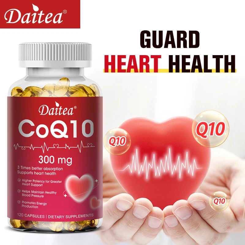 CoQ10 Supplement, Antioxidant, Supports Vascular and Heart Health & Energy Production, Super 3X Absorption, 120 Capsules