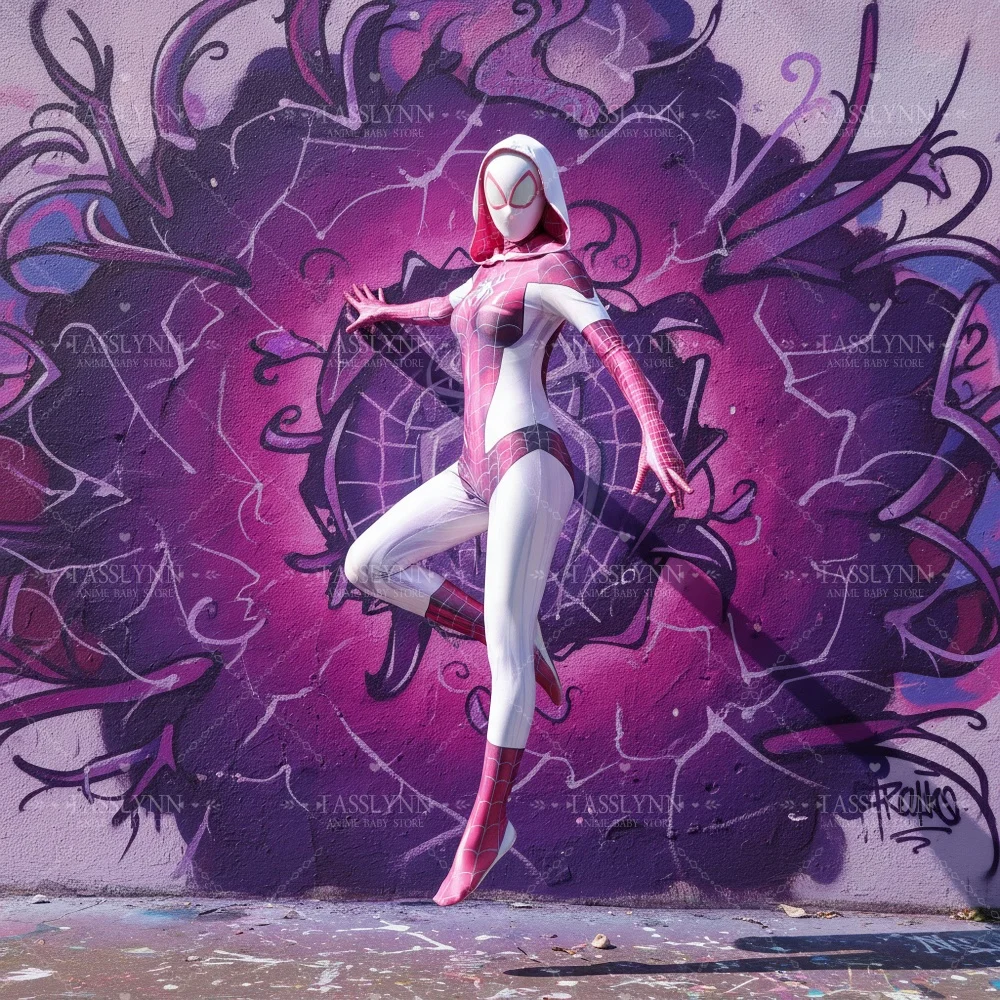 spider-gwen-gwen-stacy-cosplay-bodysuit-purple-white-web-print-women-curvy-jumpsuit-superhero-costume-for-halloween-comic-con