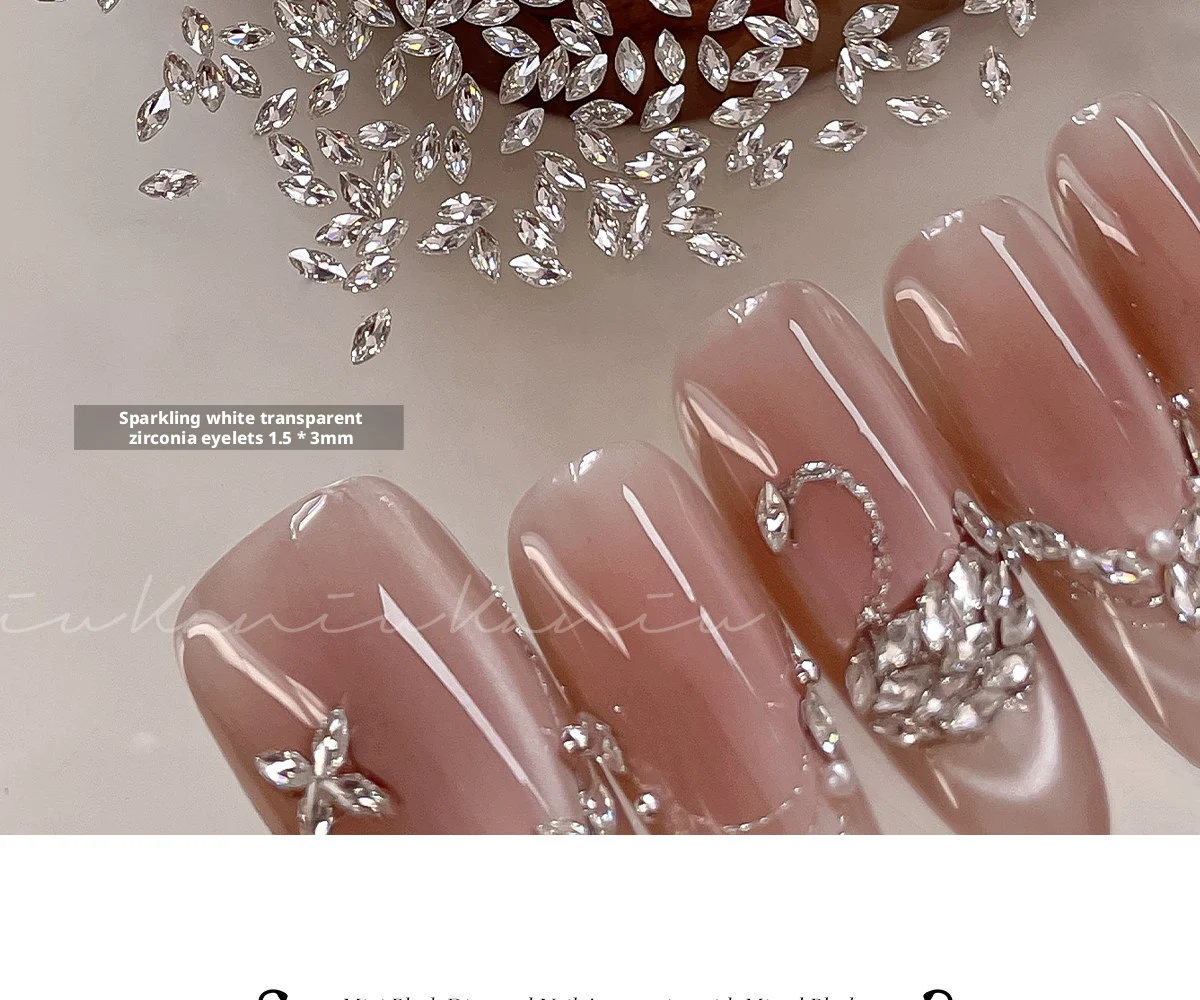 Kaniu Flash Black Flat-Back Zirkon Nail Art 5A Mini Silber Tropfen Schwan Strass Material Kit – Detail 7