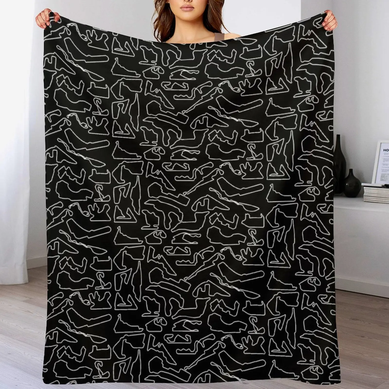 

F1 2023/2024 Tracks (Black) Throw Blanket Custom funny gift Moving Single Blankets