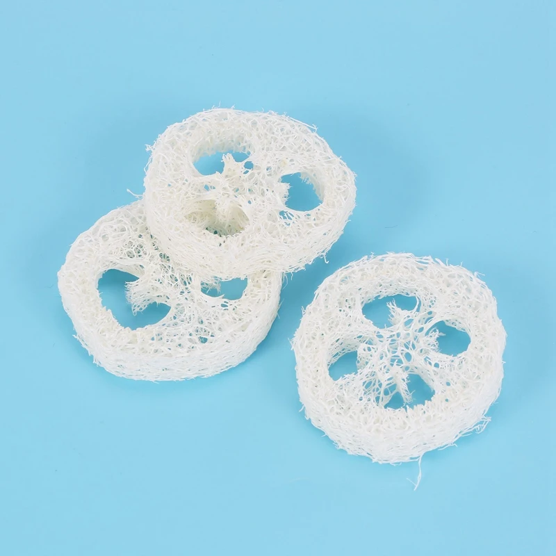 4-6Cm szerokości 150 szt. Naturalny plaster Loofah DIY dostosowuje narzędzia do mydła, środek czyszczący, płuczka z myjką, uchwyt na mydło do twarzy